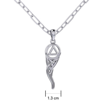 Recovery And Celtic Italian Horn Silver Necklace TNC559 - Jewelry